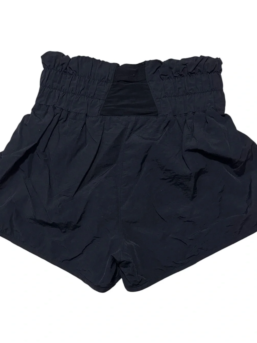 Zenana Outfitters Black High-Waist Paperbag Shorts